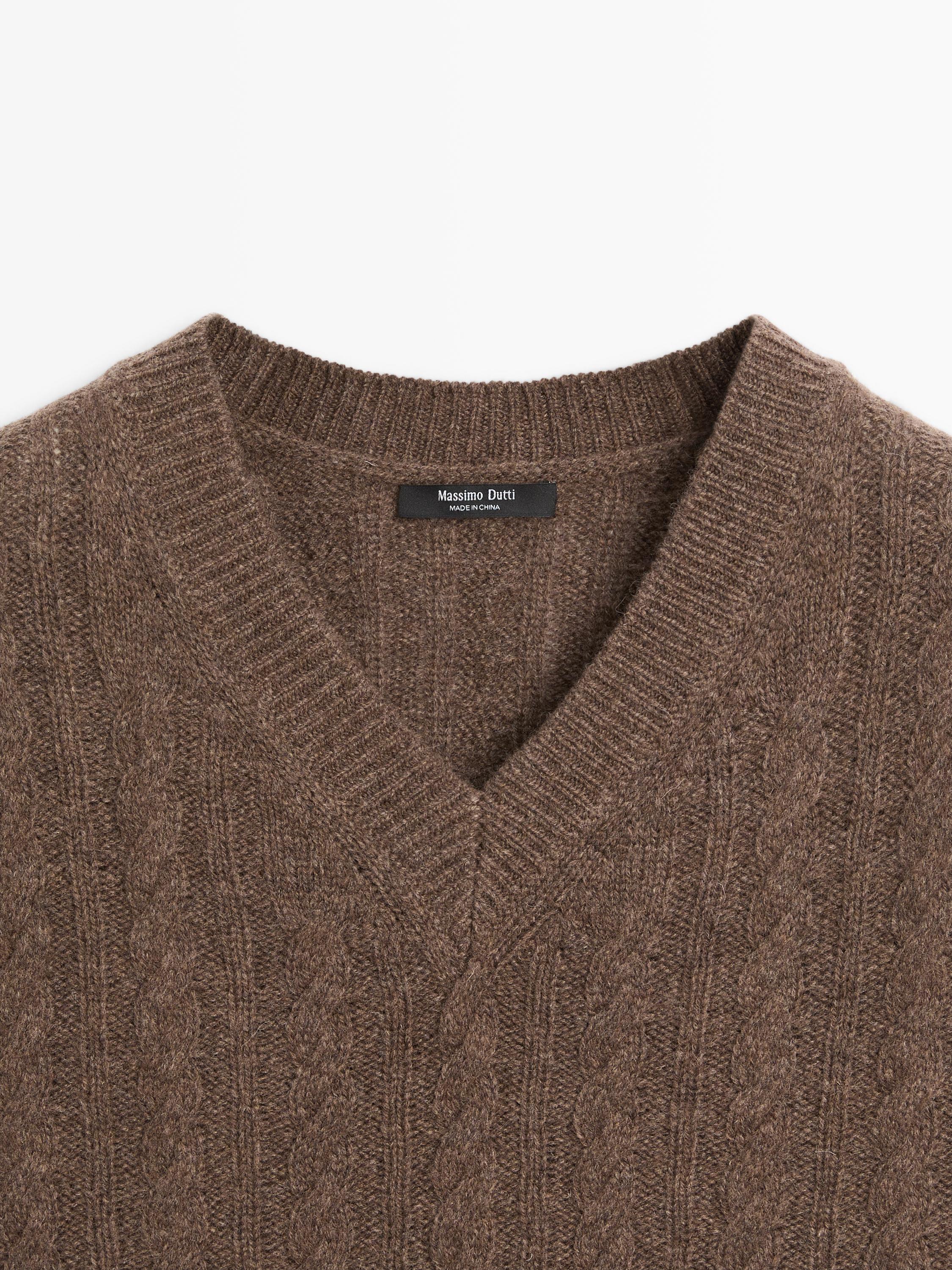 Knit wool blend V-neck vest